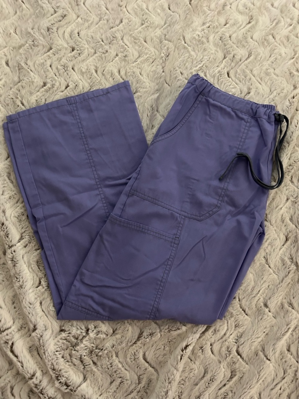 Scrubstar Women's Utility Cargo Scrub Pants in Purple with Drawstring